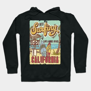 Surfing Santa Monica Beach Hoodie